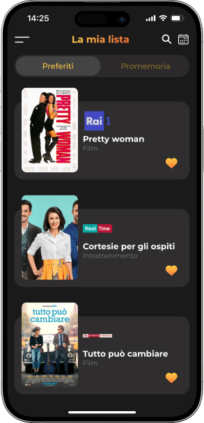 Mockup aggiunta preferiti in app