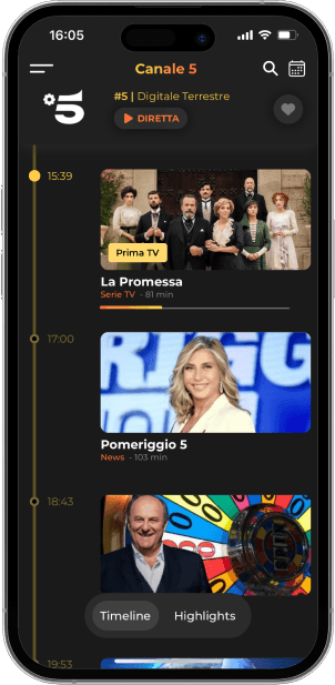Mockup dettaglio singolo canale in app