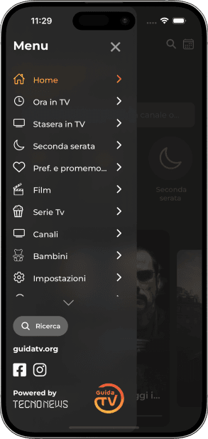 Mockup menù in app