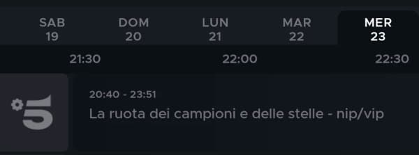 copertina del programma La ruota dei campioni e delle stelle - nip/vip