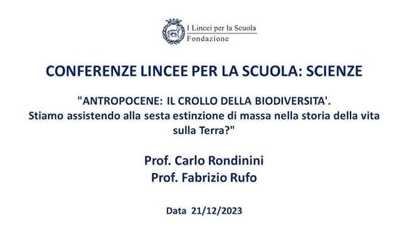 A Scuola Di Biodiversità Estinzione: Le copertina del programma A Scuola Di Biodiversità Estinzione: Le